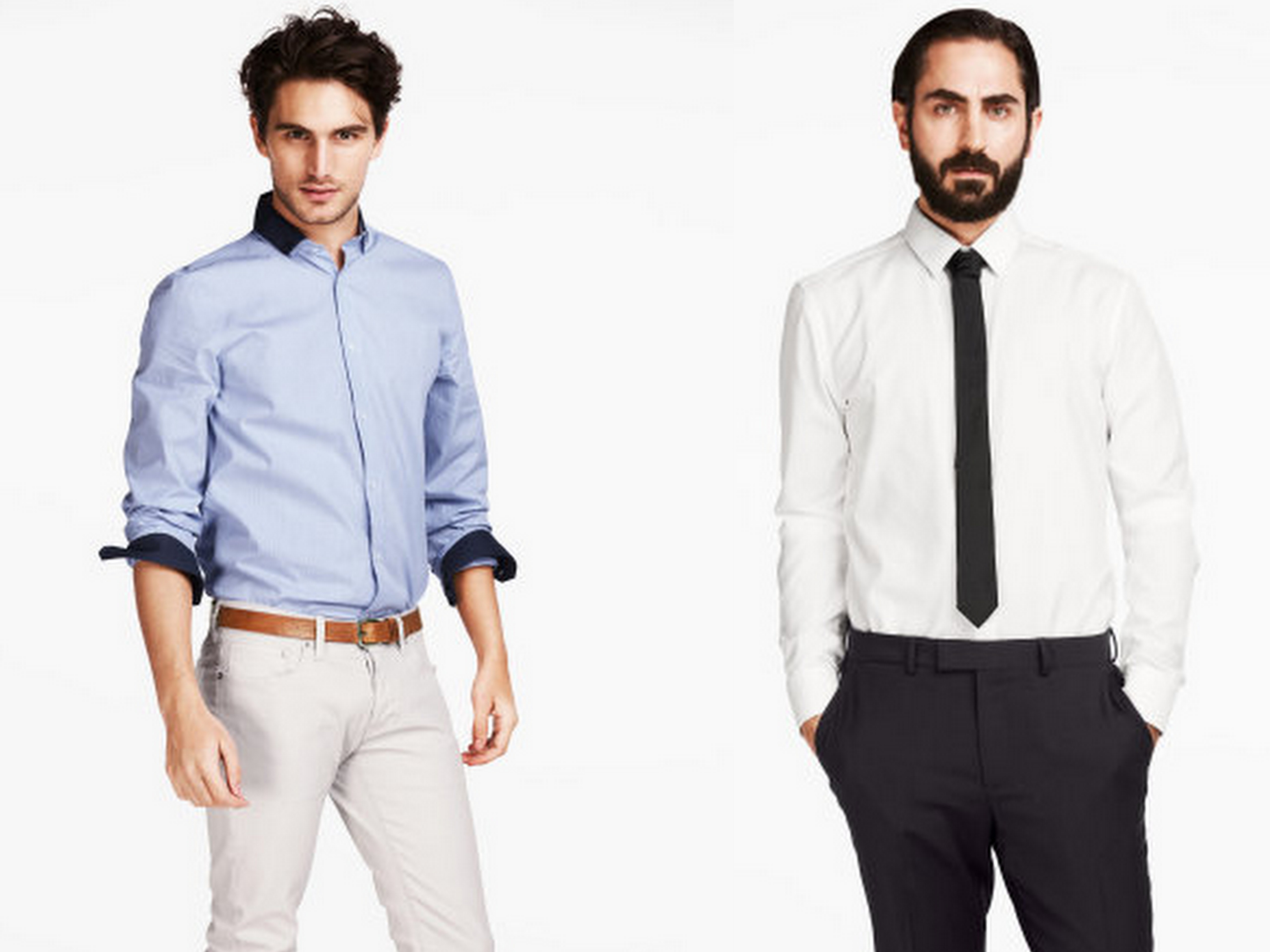 camisa blanca h&m hombre