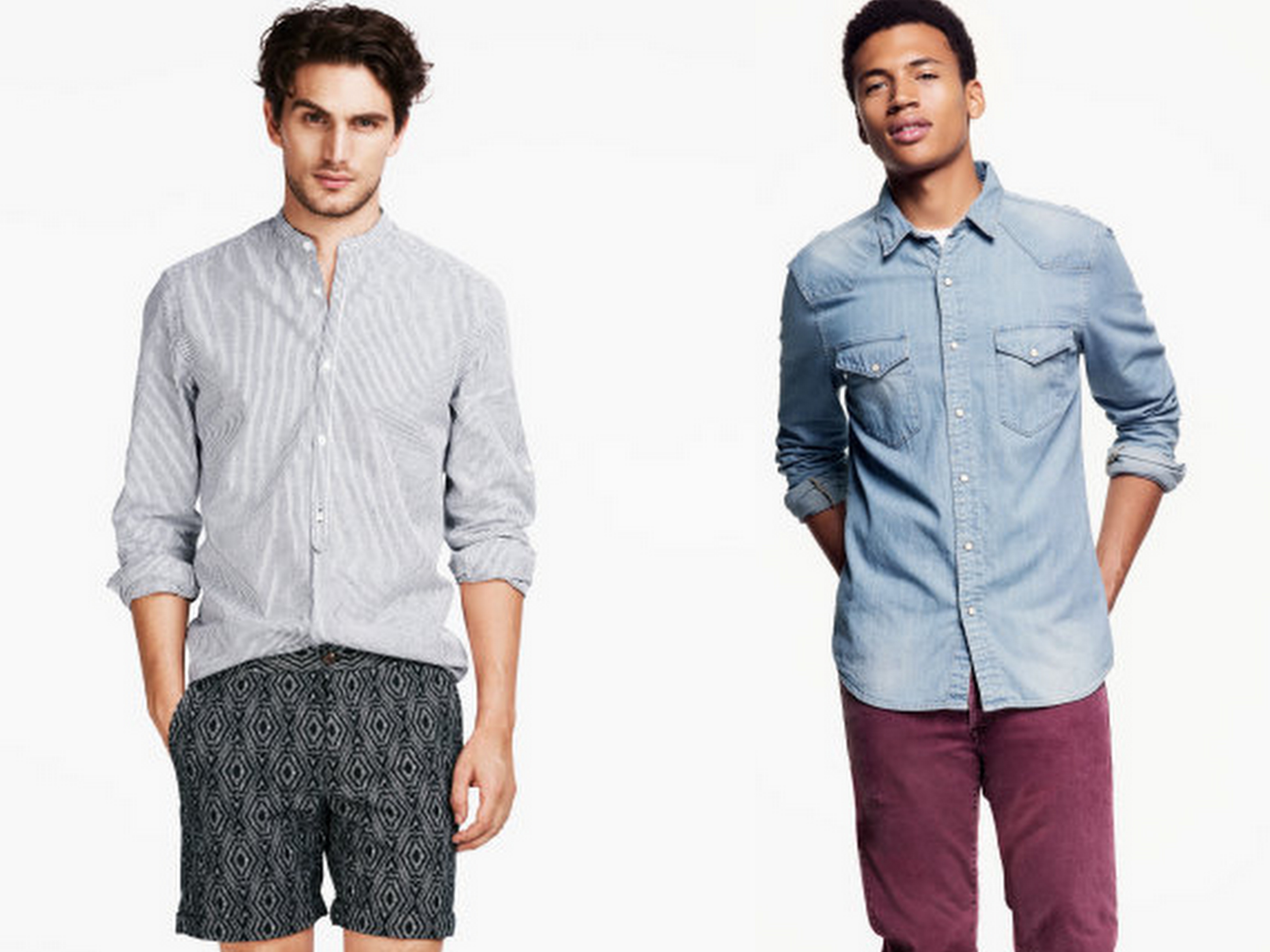 h&m camisa blanca hombre