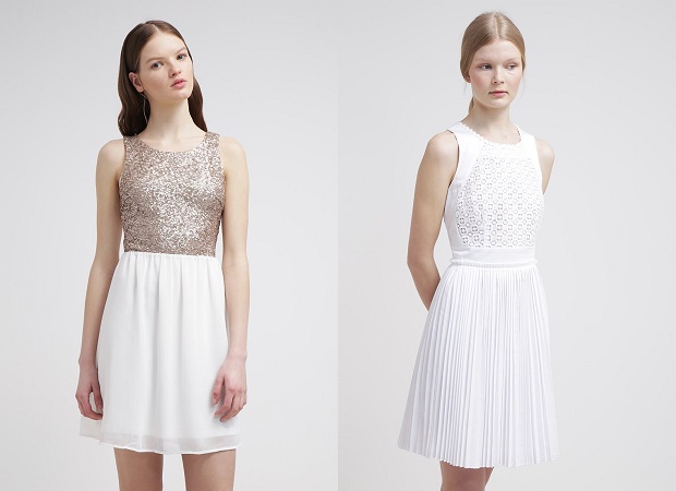 vestidos de cóctel blancos