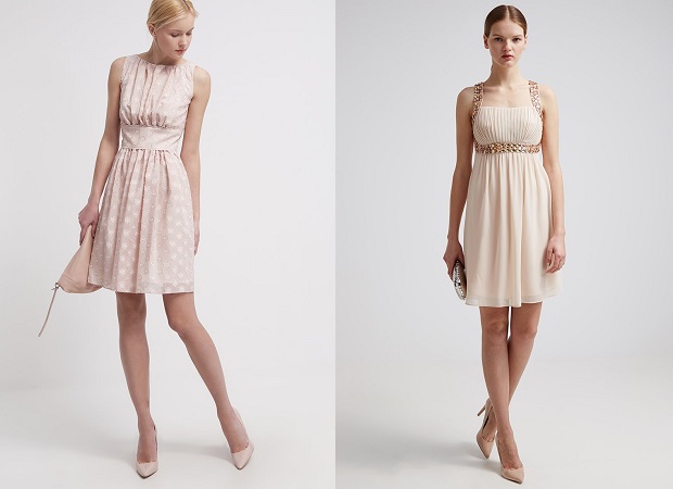 vestidos de cóctel nude
