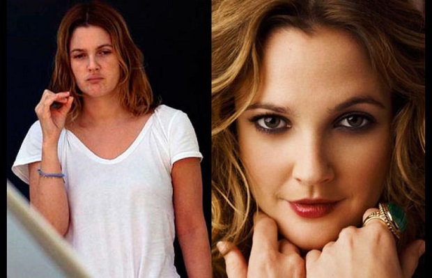 famosas sin maquillaje DREW BARRYMORE