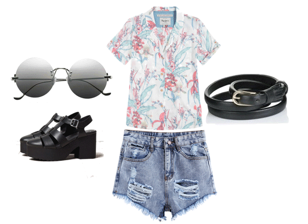 Short y camisa estampada