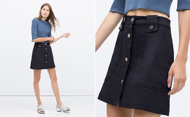 faldas con botones zara