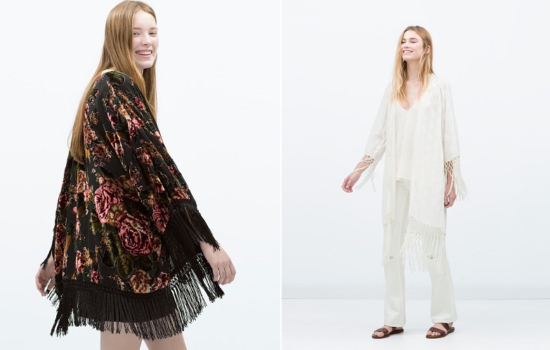 kimono zara looks boho chic