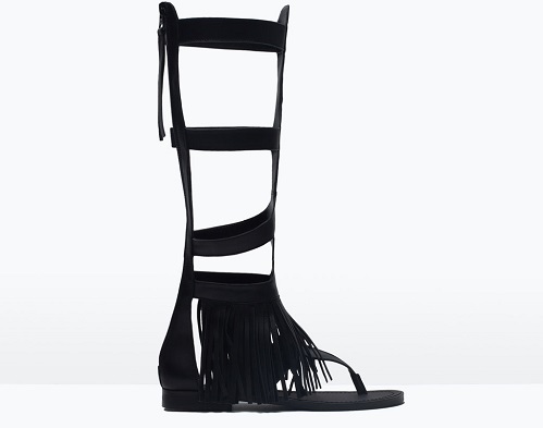 sandalias zara flecos