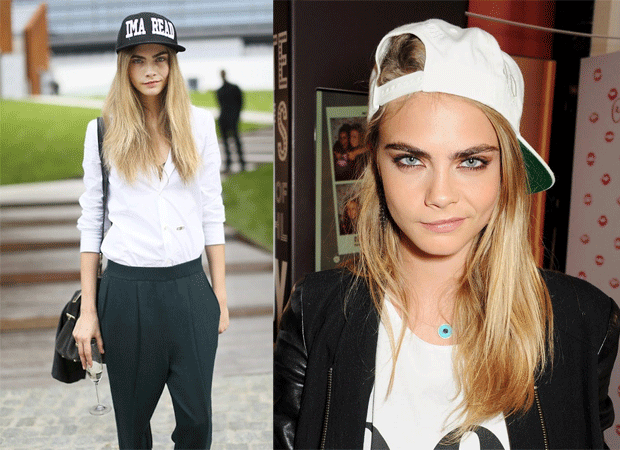 Cara Delevingne gorras grandes