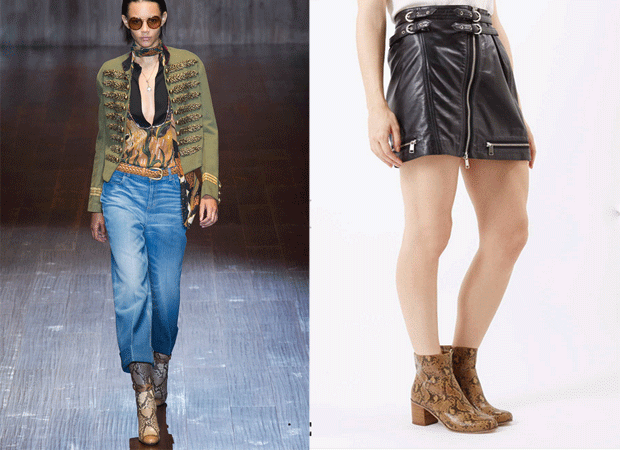 Botines Gucci y topshop de serpiente