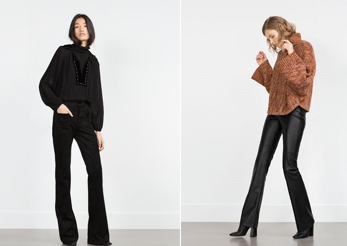 pantalones de campana negros