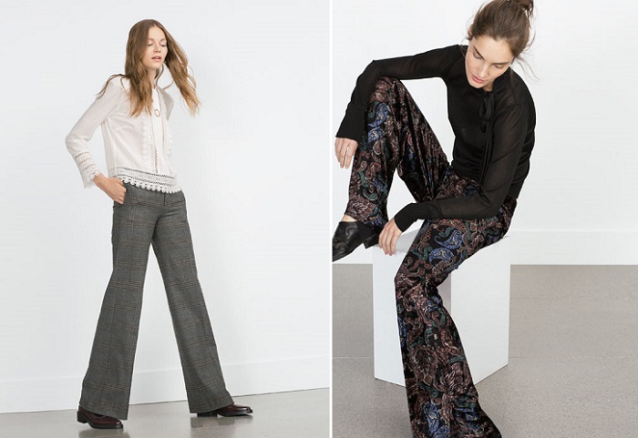 pantalones de campana zara