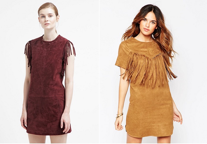 vestidos de ante y flecos
