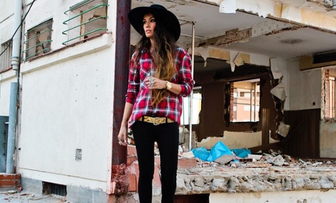 look con camisa de cuadros (2)