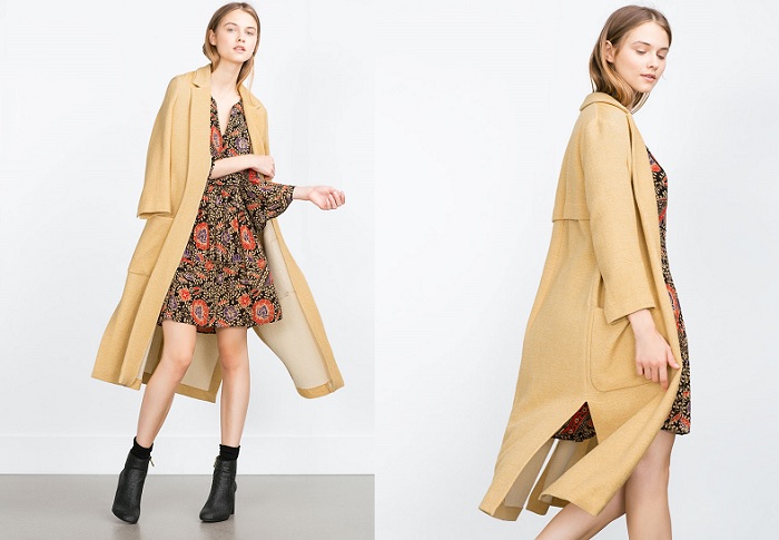 zara amarillo pastel abrigos largos