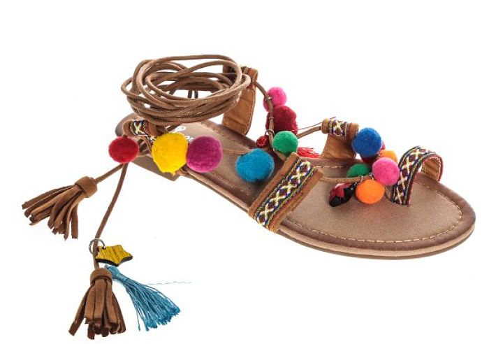 333 sandalias con pompones