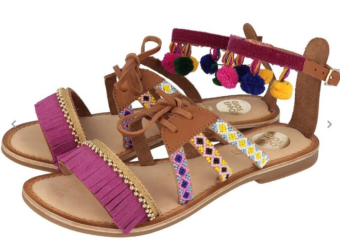 55 sandalias con pompones